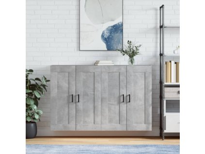 Nástěnné skříňky 2 ks betonově šedé kompozitní dřevo 3198021