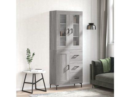 Skříň highboard šedá sonoma 69,5 x 34 x 180 cm kompozitní dřevo 3198663