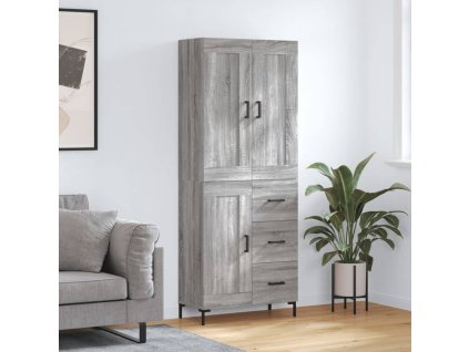 Skříň highboard šedá sonoma 69,5 x 34 x 180 cm kompozitní dřevo 3200007