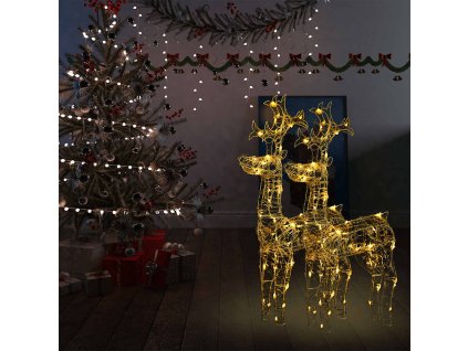Vánoční sobi 2 ks 60 x 16 x 100 cm akryl 3154369