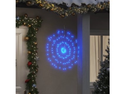 Vánoční hvězdicová světla 8 ks 140 modrých LED diod 17 cm 3190515