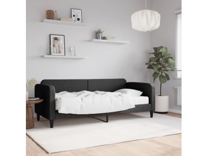 Válenda s matrací černá 80 x 200 cm textil 3196795