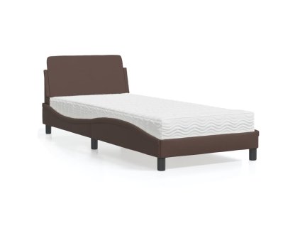 Postel s matrací Dover hnědá 80 x 200 cm umělá kůže 3208299
