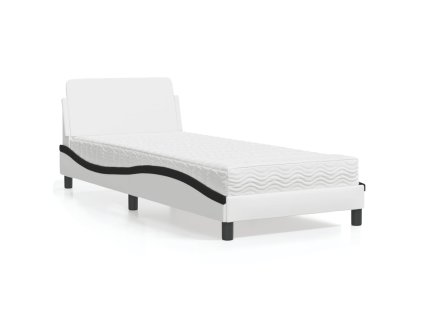Postel s matrací Dover bílá a černá 80 x 200 cm umělá kůže 3208303