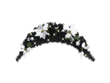 Vánoční oblouk s LED světly černý 90 cm PVC 320981