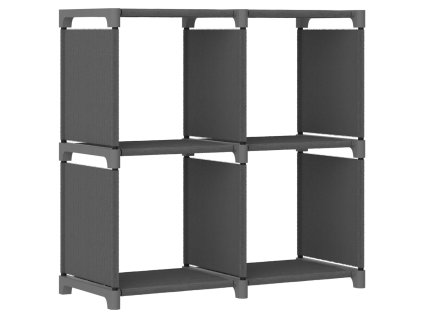 Výstavní police se 4 přihrádkami šedá 69x30x72,5 cm textil 322600