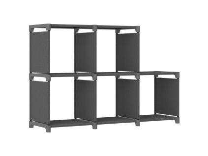 Výstavní police s 5 přihrádkami šedá 103 x 30 x 72,5 cm textil 322604