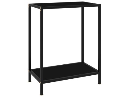 Konzolový stolek černý 60 x 35 x 75 cm tvrzené sklo 322828