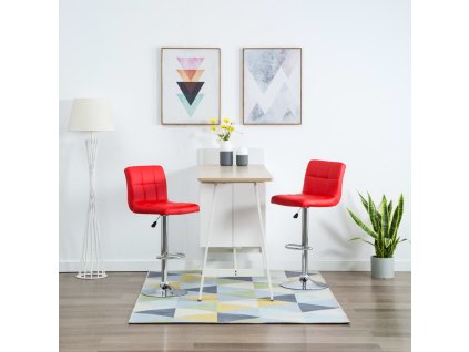 Barové stoličky 2 ks červené umělá kůže 323635