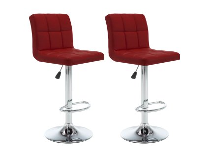 Barové stoličky 2 ks vínové umělá kůže 323639