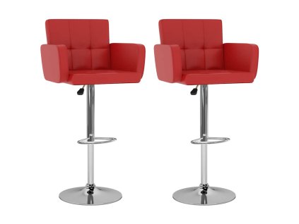 Barové stoličky 2 ks červené umělá kůže 323655