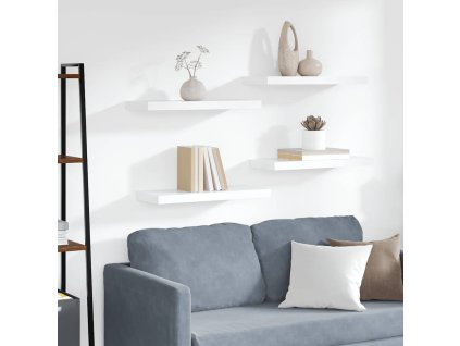 Plovoucí nástěnné police 4 ks bílé 60 x 23,5 x 3,8 cm MDF 323813