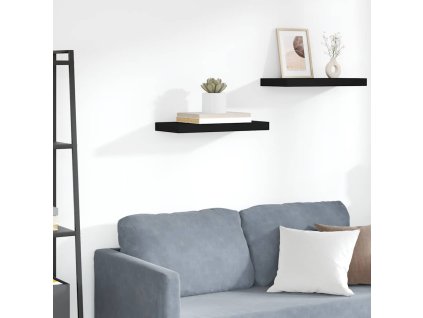 Plovoucí nástěnná police černá 50 x 23 x 3,8 cm MDF 323829