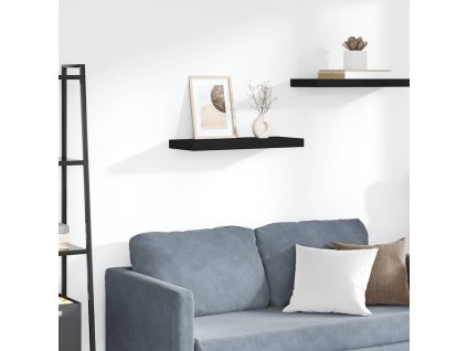 Plovoucí nástěnná police černá 60 x 23,5 x 3,8 cm MDF 323832