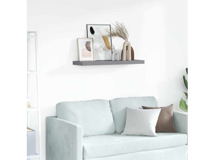 Plovoucí nástěnná police šedá 80 x 23,5 x 3,8 cm MDF 323856