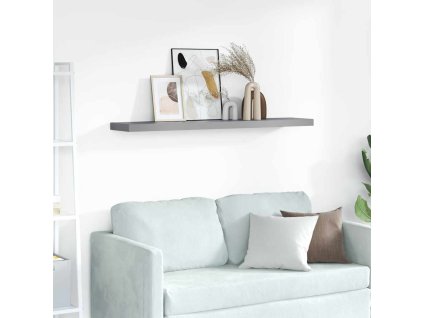 Plovoucí nástěnná police šedá 120 x 23,5 x 3,8 cm MDF 323862