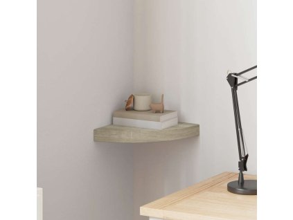 Plovoucí rohová police dub 25 x 25 x 3,8 cm MDF 323904