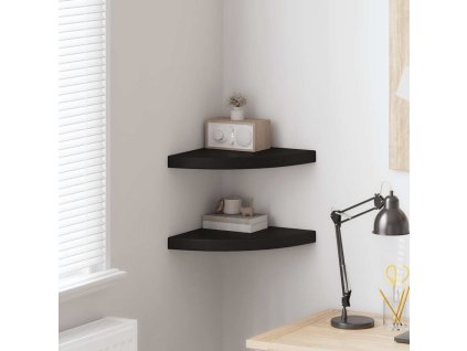 323920 vidaXL Floating Corner Shelves 2 pcs Black 35x35x3,8 cm MDF 323920