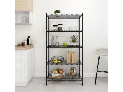 Úložný regál 5 polic 90 x 35 x 180 cm černý 250 kg 324624