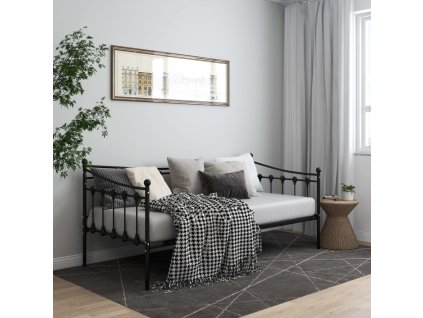 Rám rozkládací postele černý kovový 90 x 200 cm 324755