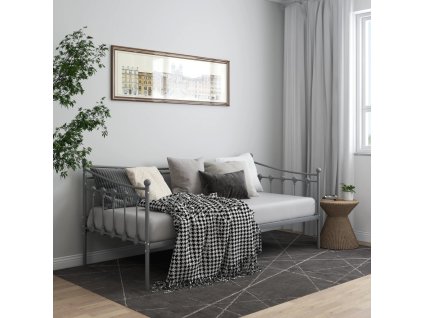 Rám postele/pohovky šedý kovový 90 x 200 cm 324757