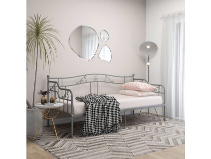 Rám postele/pohovky šedý kovový 90 x 200 cm 324763
