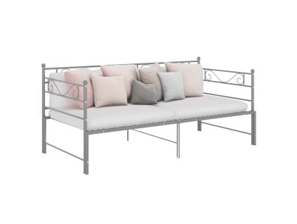 Rám vysouvací postele/pohovky šedý kovový 90 x 200 cm 324772