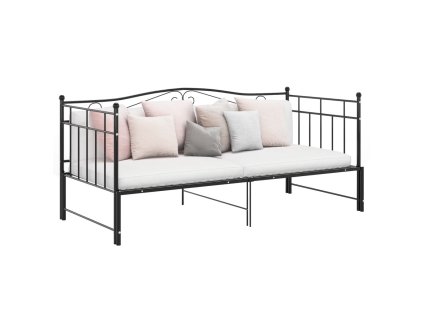 Rám vysouvací postele/pohovky černý kovový 90 x 200 cm 324782