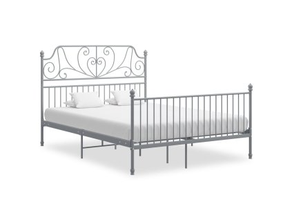 Rám postele bez matrace šedý kovový 140 x 200 cm 324852