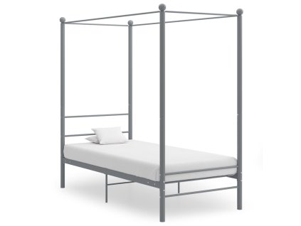 Rám postele s nebesy šedý kovový 90 x 200 cm 325053