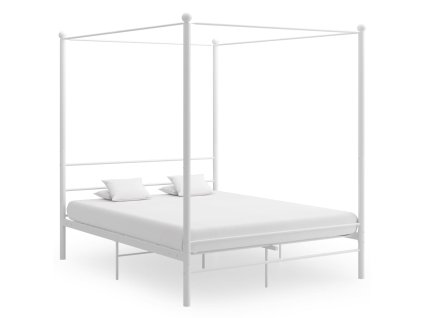 Rám postele s nebesy bílý kovový 160 x 200 cm 325064