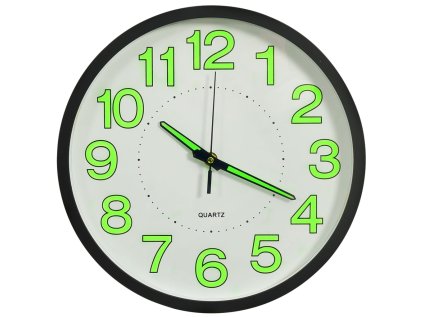 Svítící nástěnné hodiny černé 30 cm 325166