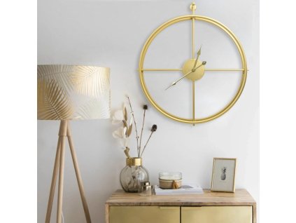 Nástěnné hodiny zlaté 52 cm železo 325170