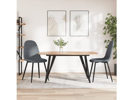 Jídelní židle 2 ks tmavě šedé samet 325647