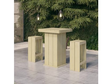 3dílný zahradní barový set impregnovaná borovice 3096633