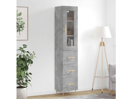 Skříň highboard betonově šedá 34,5x34x180 cm kompozitní dřevo 3199229