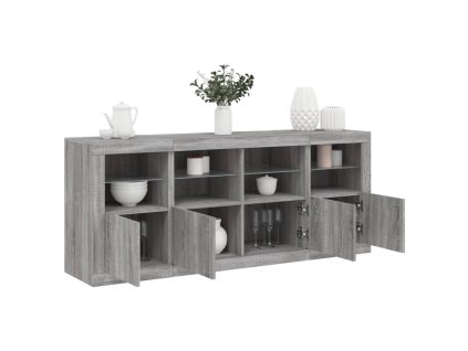 Příborník s LED osvětlením šedý sonoma 163 x 37 x 67 cm 3209077