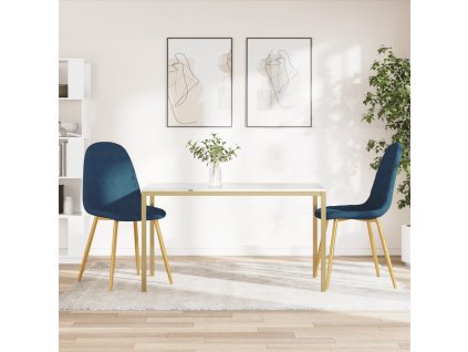 Jídelní židle 2 ks modré samet 325667