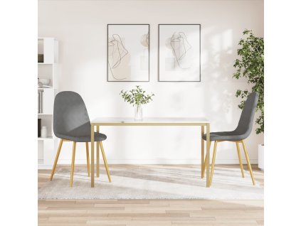 Jídelní židle 2 ks světle šedé samet 325668