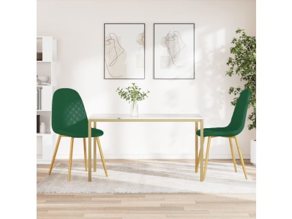 Jídelní židle 2 ks tmavě zelené samet 325670