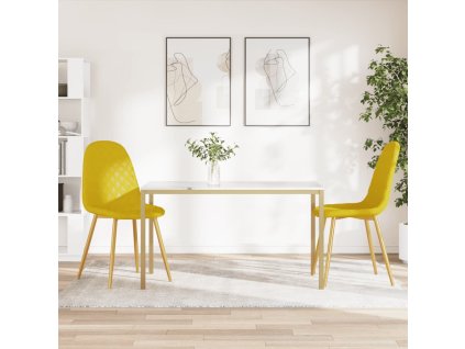 Jídelní židle 2 ks hořčicově žluté samet 325675
