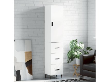 Skříň highboard bílá 34,5 x 34 x 180 cm kompozitní dřevo 3198865