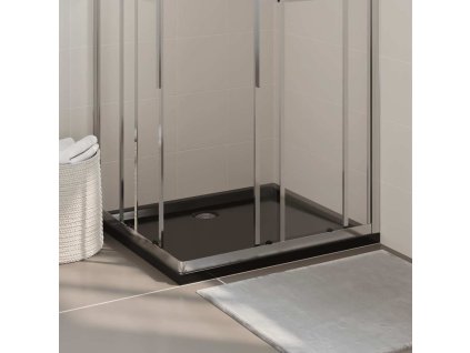 Obdélníková sprchová vanička ABS černá 80 x 90 cm 148917