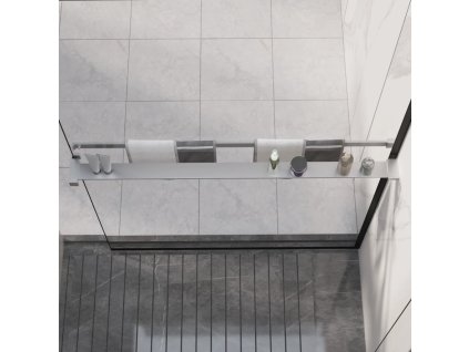 Police na stěnu průchozí sprchy chromová 100 cm hliník 153622