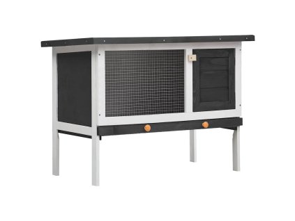 Zahradní králíkárna 1 patro šedá dřevěná 170828