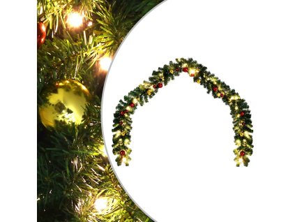 Vánoční girlanda ozdobená baňkami a LED světýlky 5 m 246406
