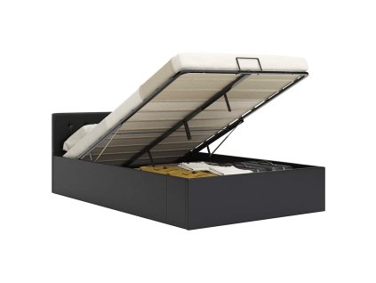 Rám postele s úložným prostorem černý umělá kůže 120x200 cm 285512