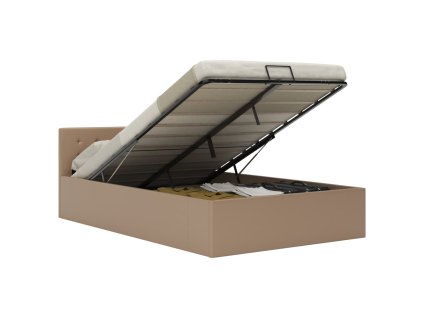 Rám postele s úložným prostorem cappuccino umělá kůže 140x200cm 285531