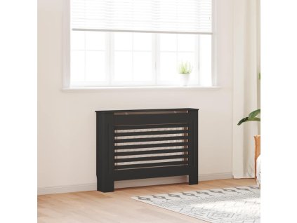 Kryt na radiátor černý 112 x 19 x 81,5 cm MDF 288183