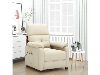 Masážní křeslo krémové textil 289681
